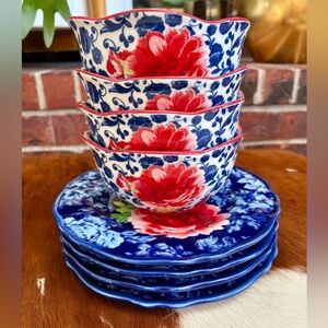 THE PIONEER WOMAN Heritage Floral Stoneware Salad Plates & Bowls